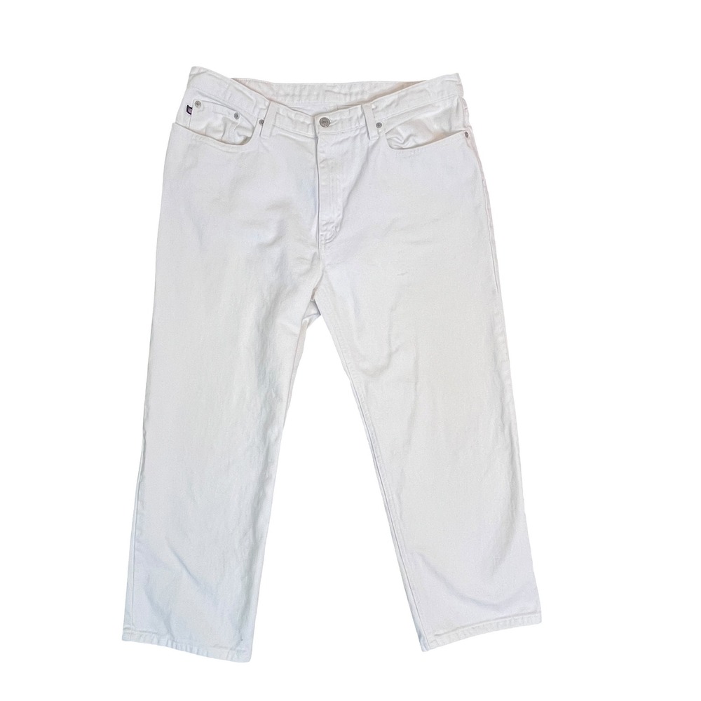 Polo Ralph Lauren Cropped Saturday Jean Women 14 White Straight Leg VTG 90s Y2K